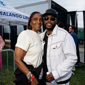 Stephen Thomas with his mom at the Woody Fest